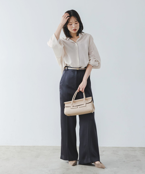 追加》イージーケアルーズドレープシャツ（シャツ/ブラウス）｜NOBLE