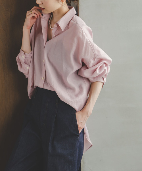 追加》イージーケアルーズドレープシャツ（シャツ/ブラウス）｜NOBLE