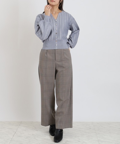 TRUDEA（トルディア）の「地柄ストライプラメニット（ニット/セーター・レディース・グレイッシュブルー/ベージュ/ホワイト/ライトグレー・MEDIUM）」の10枚目の写真