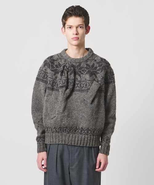 UNITED ARROWS & SONS（ユナイテッドアローズアンドサンズ）の「＜pillings for UNITED ARROWS & SONS＞ nordic sweater/ニット（ニット/セーター・メンズ・グレー系・FREE）」の8枚目の写真