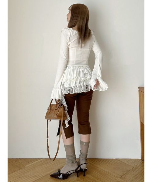 SNIDEL（スナイデル）の「ティアードフリルカットソープルオーバー（Tシャツ/カットソー・レディース・ホワイト/ミント/グレー・F）」の20枚目の写真