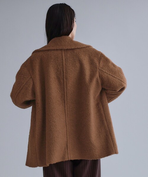 OPAQUE.CLIP（オペークドットクリップ）の「【es】《Mapel／マペル》シャギーミドルコート（チェスターコート・レディース・ナチュラル/ダークブラウン・00）」の3枚目の写真