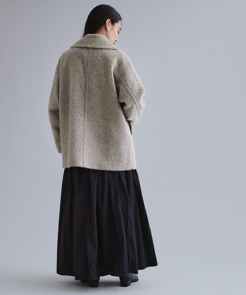 OPAQUE.CLIP（オペークドットクリップ）の「【es】《Mapel／マペル》シャギーミドルコート（チェスターコート・レディース・ナチュラル/ダークブラウン・00）」の9枚目の写真