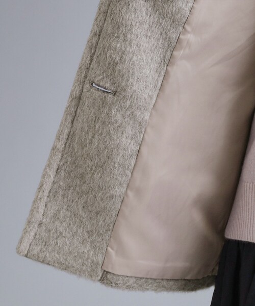 OPAQUE.CLIP（オペークドットクリップ）の「【es】《Mapel／マペル》シャギーミドルコート（チェスターコート・レディース・ナチュラル/ダークブラウン・00）」の19枚目の写真