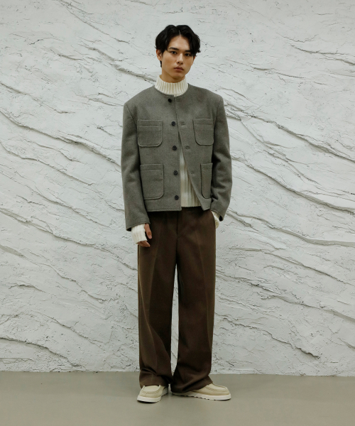 SIGNATURE（シグネチャ）の「ウールライクノータックワイドフィットスラックス[ブラウン]（スラックス・レディース・その他・SMALL）」の3枚目の写真