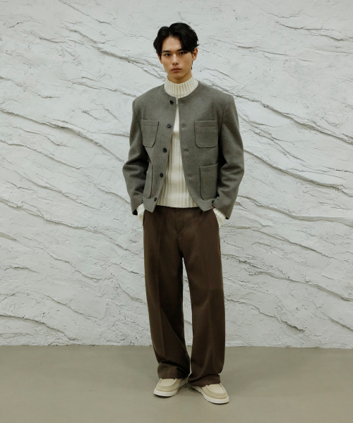 SIGNATURE（シグネチャ）の「ウールライクノータックワイドフィットスラックス[ブラウン]（スラックス・レディース・その他・SMALL）」の2枚目の写真