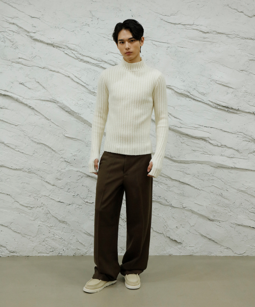 SIGNATURE（シグネチャ）の「ウールライクノータックワイドフィットスラックス[ブラウン]（スラックス・レディース・その他・SMALL）」の9枚目の写真
