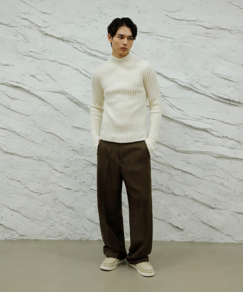 SIGNATURE（シグネチャ）の「ウールライクノータックワイドフィットスラックス[ブラウン]（スラックス・レディース・その他・SMALL）」の8枚目の写真