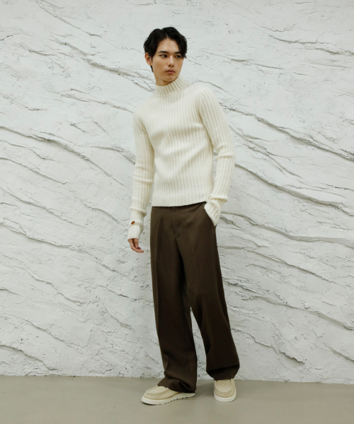 SIGNATURE（シグネチャ）の「ウールライクノータックワイドフィットスラックス[ブラウン]（スラックス・レディース・その他・SMALL）」の7枚目の写真