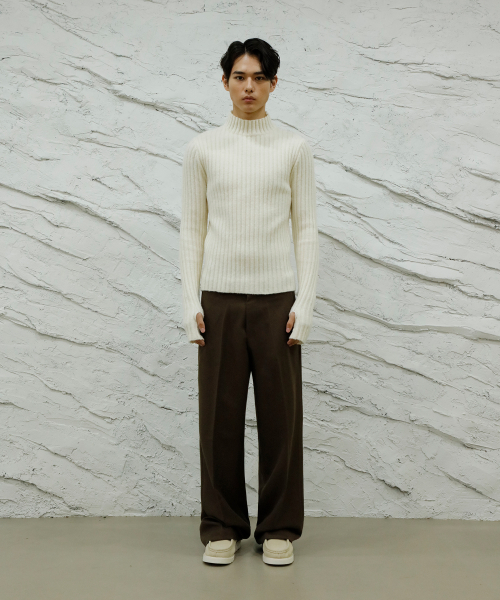 SIGNATURE（シグネチャ）の「ウールライクノータックワイドフィットスラックス[ブラウン]（スラックス・レディース・その他・SMALL）」の6枚目の写真