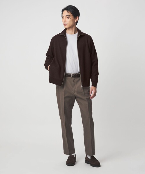 green label relaxing（グリーンレーベルリラクシング）の「ミルドウール ジップ カーディガン（カーディガン/ボレロ・メンズ・ブラック/ダークブラウン・XL/S/M/L）」の10枚目の写真