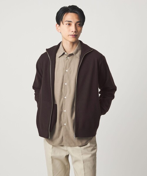 green label relaxing（グリーンレーベルリラクシング）の「ミルドウール ジップ カーディガン（カーディガン/ボレロ・メンズ・ブラック/ダークブラウン・XL/S/M/L）」の11枚目の写真