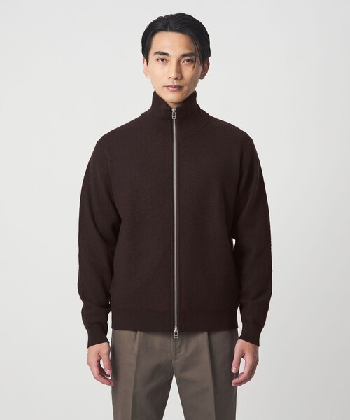 ミルドウール ジップ カーディガン（カーディガン/ボレロ）｜green