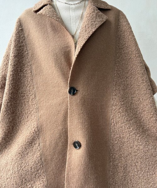 WEB限定】リバーシブルボアスライバーポンチョコート（その他アウター