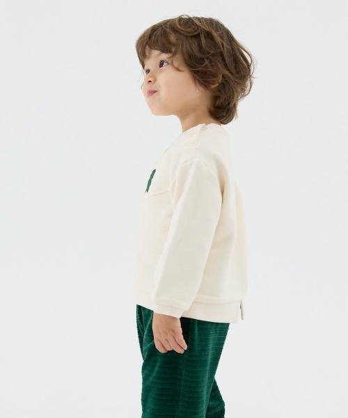 moimoln（モイモルン）の「キャット裏毛長袖トップス（スウェット・キッズ・クリーム/ブルー・90cm/100cm/110cm/120cm）」の3枚目の写真