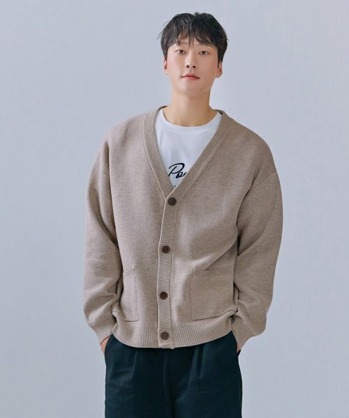 CHASECULT(チェイスカルト)の「共用ベーシックカーディガン-CFRU4321C0X(カーディガン/ボレロ・メンズ・Beige・100/105/90/95)」の3枚目の写真