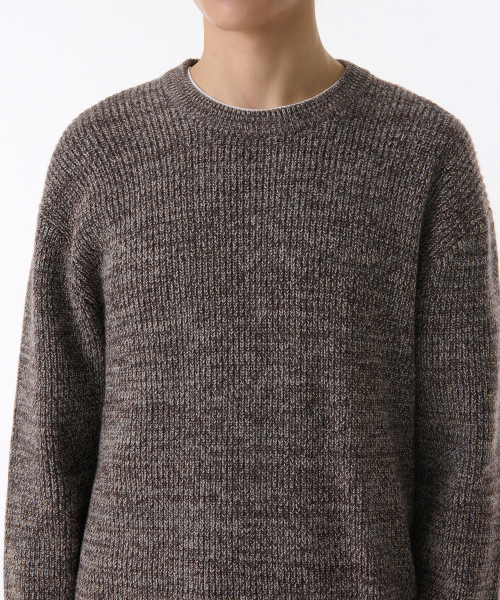 MUSINSA STANDARD（ムシンサスタンダード）の「ミックスドヤーンクルーネックニット[ブラウン]（ニット/セーター・メンズ・その他・SMALL/MEDIUM/LARGE/X-LARGE/XX-LARGE）」の4枚目の写真