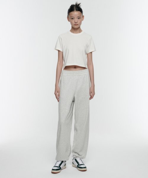 MUSINSA STANDARD WOMAN（ムシンサスタンダードウーマン）の「ウィメンズワイドスウェットパンツ[メランジライトグレー]（スウェットパンツ・レディース・その他・SMALL/MEDIUM/LARGE/X-SMALL）」の4枚目の写真