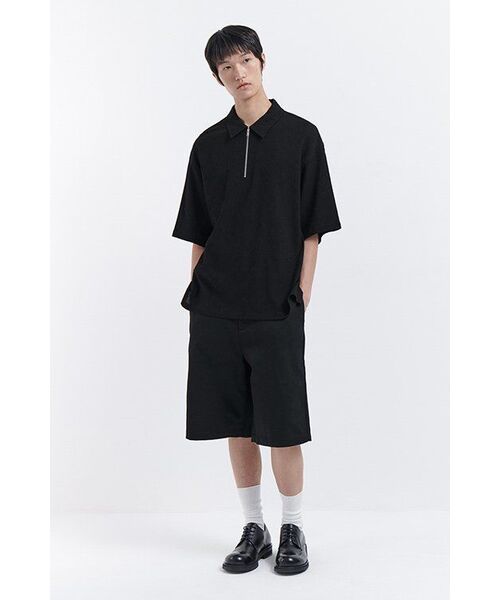 MUSINSA STANDARD（ムシンサスタンダード）の「クリンクルリラックスドハーフジップシャツ[ブラック]（Tシャツ/カットソー・メンズ・その他・MEDIUM/LARGE/X-LARGE/XX-LARGE）」の10枚目の写真