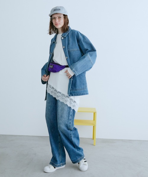 Auntie Rosa Holiday（アンティローザホリデー）の「オーバーサイズデニムカバーオール（デニムジャケット・レディース・ブルー/インディゴブルー・FREE）」の10枚目の写真