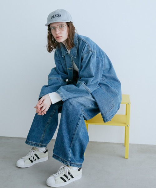 Auntie Rosa Holiday（アンティローザホリデー）の「オーバーサイズデニムカバーオール（デニムジャケット・レディース・ブルー/インディゴブルー・FREE）」の8枚目の写真