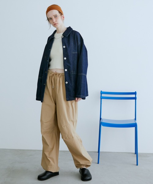 Auntie Rosa Holiday（アンティローザホリデー）の「オーバーサイズデニムカバーオール（デニムジャケット・レディース・ブルー/インディゴブルー・FREE）」の19枚目の写真