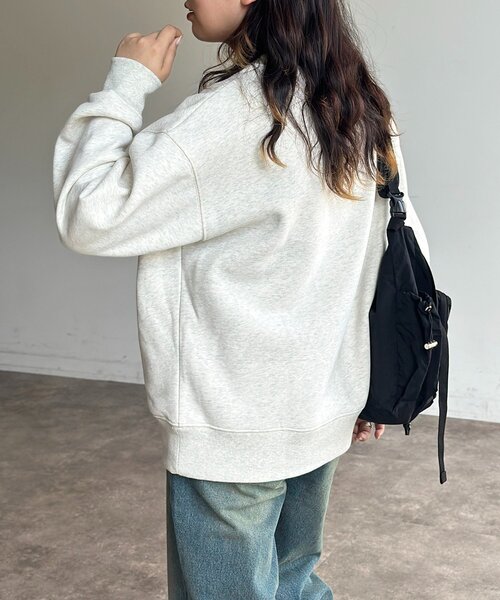 CPCM(シーピーシーエム)の「裏起毛お花アップリケスウェット(Tシャツ/カットソー・レディース・チャコールグレー/ネイビー/ホワイト系その他・FREE)」の8枚目の写真