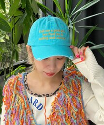 【HELLO.SANFRANCISCO/ハローサンフランシスコ】メッセージロゴ刺繡リボンキャップ