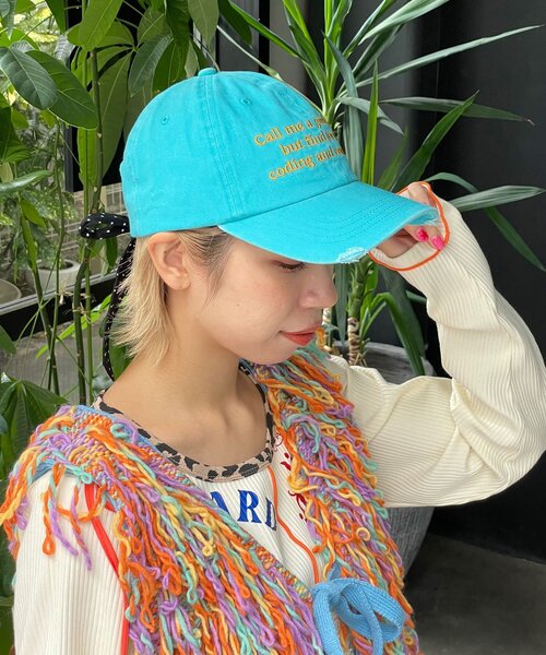 HELLO.SANFRANCISCO（ハローサンフランシスコ）の「【HELLO.SANFRANCISCO/ハローサンフランシスコ】メッセージロゴ刺繡リボンキャップ（キャップ・レディース・レッド/ピンク/ブルー/アイボリー・ONE SIZE）」の9枚目の写真