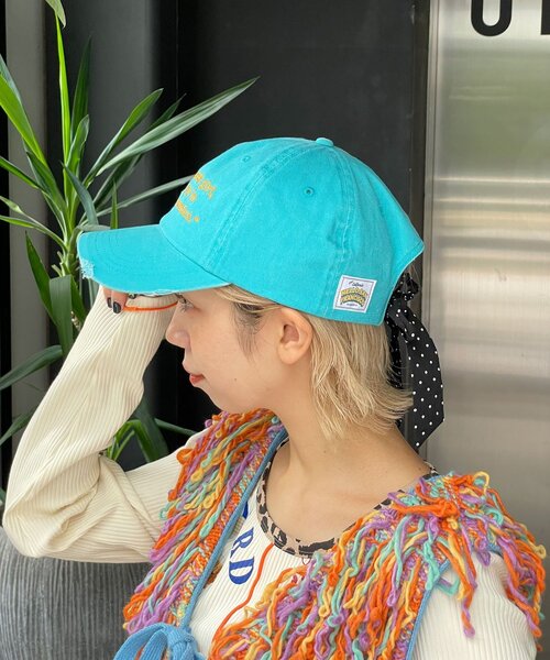 HELLO.SANFRANCISCO（ハローサンフランシスコ）の「【HELLO.SANFRANCISCO/ハローサンフランシスコ】メッセージロゴ刺繡リボンキャップ（キャップ・レディース・レッド/ピンク/ブルー/アイボリー・ONE SIZE）」の10枚目の写真