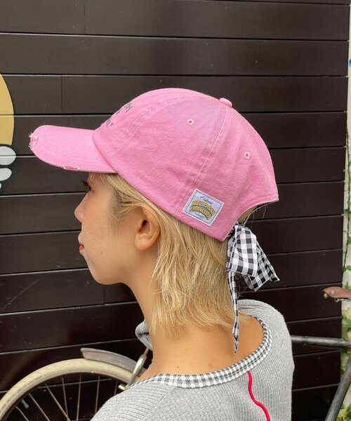 HELLO.SANFRANCISCO（ハローサンフランシスコ）の「【HELLO.SANFRANCISCO/ハローサンフランシスコ】メッセージロゴ刺繡リボンキャップ（キャップ・レディース・レッド/ピンク/ブルー/アイボリー・ONE SIZE）」の13枚目の写真