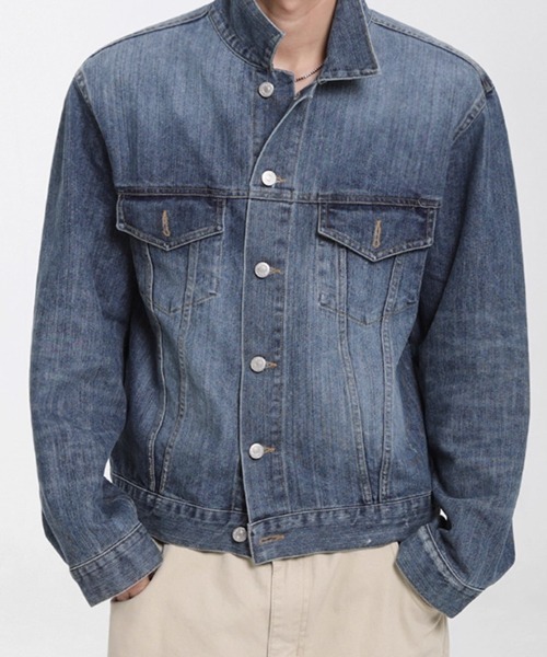 NOWLE（ノウル）の「【NOWLE】ヴィンテージ ウォッシュ クロップド デニムジャケット（デニムジャケット・メンズ・インディゴブルー・MEDIUM/LARGE/X-LARGE）」の11枚目の写真