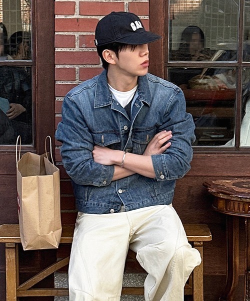 NOWLE（ノウル）の「【NOWLE】ヴィンテージ ウォッシュ クロップド デニムジャケット（デニムジャケット・メンズ・インディゴブルー・MEDIUM/LARGE/X-LARGE）」の6枚目の写真