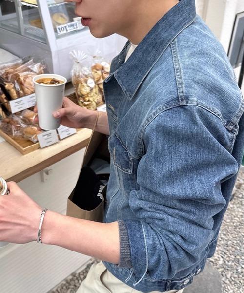 NOWLE（ノウル）の「【NOWLE】ヴィンテージ ウォッシュ クロップド デニムジャケット（デニムジャケット・メンズ・インディゴブルー・MEDIUM/LARGE/X-LARGE）」の9枚目の写真