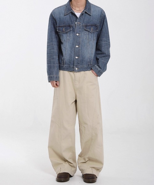 NOWLE（ノウル）の「【NOWLE】ヴィンテージ ウォッシュ クロップド デニムジャケット（デニムジャケット・メンズ・インディゴブルー・MEDIUM/LARGE/X-LARGE）」の17枚目の写真