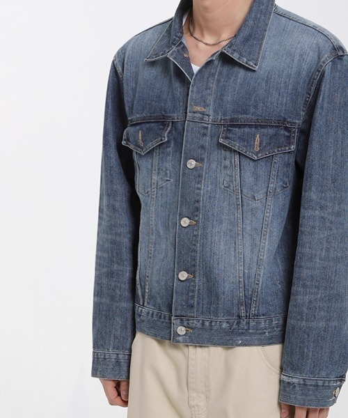 NOWLE（ノウル）の「【NOWLE】ヴィンテージ ウォッシュ クロップド デニムジャケット（デニムジャケット・メンズ・インディゴブルー・MEDIUM/LARGE/X-LARGE）」の22枚目の写真