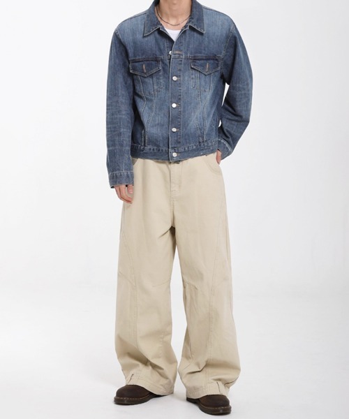 NOWLE（ノウル）の「【NOWLE】ヴィンテージ ウォッシュ クロップド デニムジャケット（デニムジャケット・メンズ・インディゴブルー・MEDIUM/LARGE/X-LARGE）」の21枚目の写真