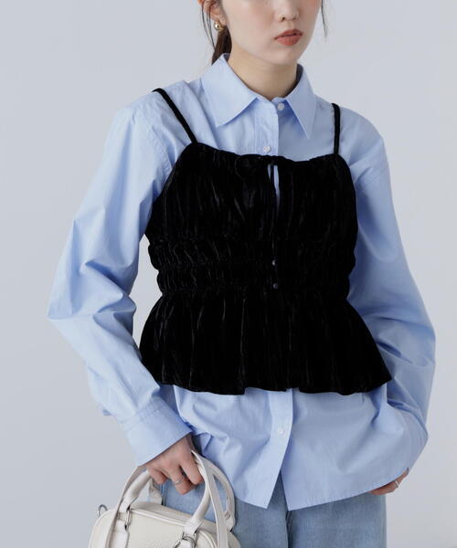 FREE'S MART（フリーズマート）の「◆クラッシュベロアシャーリングビスチェ（シャツ/ブラウス・レディース・ベージュ/ブラック・FREE）」の13枚目の写真