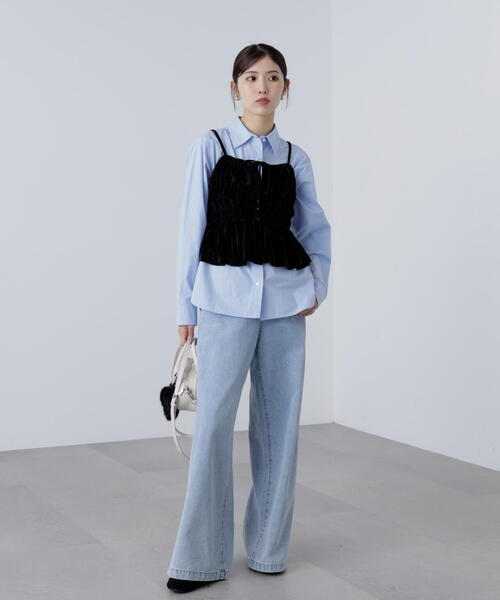 FREE'S MART（フリーズマート）の「◆クラッシュベロアシャーリングビスチェ（シャツ/ブラウス・レディース・ベージュ/ブラック・FREE）」の15枚目の写真