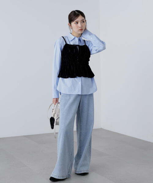 FREE'S MART（フリーズマート）の「◆クラッシュベロアシャーリングビスチェ（シャツ/ブラウス・レディース・ベージュ/ブラック・FREE）」の17枚目の写真