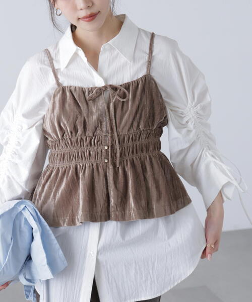 FREE'S MART（フリーズマート）の「◆クラッシュベロアシャーリングビスチェ（シャツ/ブラウス・レディース・ベージュ/ブラック・FREE）」の22枚目の写真