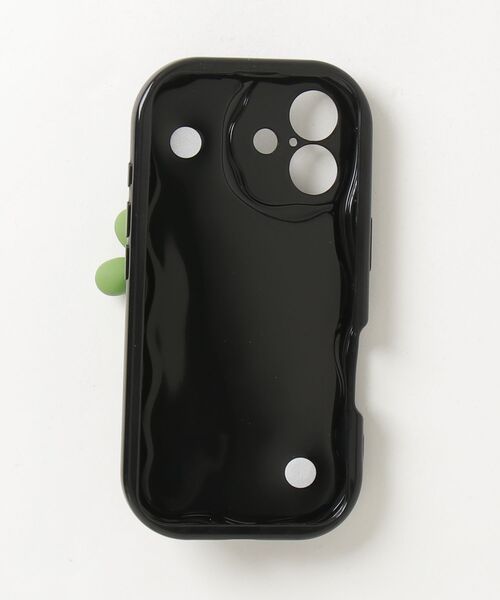 グリーンハート＆花チャーム付き iPhoneケース（スマホケース/カバー