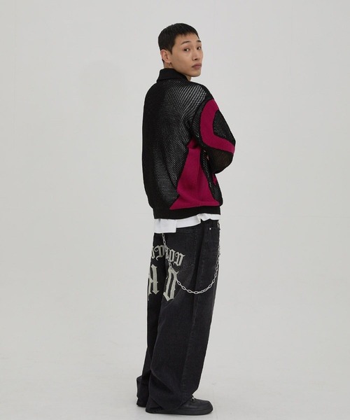 HOODHOOD(フッドフッド)の「【UNISEX】HOODHOOD/Chain 刺繍パンツ(デニムパンツ・レディース・その他1/ブラック・MEDIUM/LARGE)」の5枚目の写真