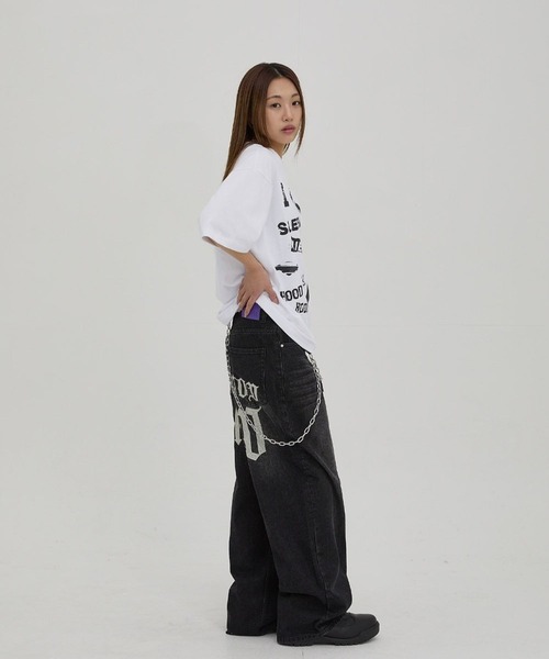 HOODHOOD(フッドフッド)の「【UNISEX】HOODHOOD/Chain 刺繍パンツ(デニムパンツ・レディース・その他1/ブラック・MEDIUM/LARGE)」の8枚目の写真