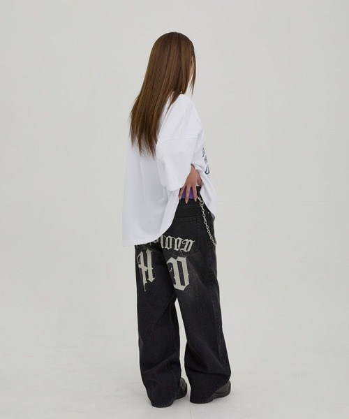 HOODHOOD(フッドフッド)の「【UNISEX】HOODHOOD/Chain 刺繍パンツ(デニムパンツ・レディース・その他1/ブラック・MEDIUM/LARGE)」の9枚目の写真