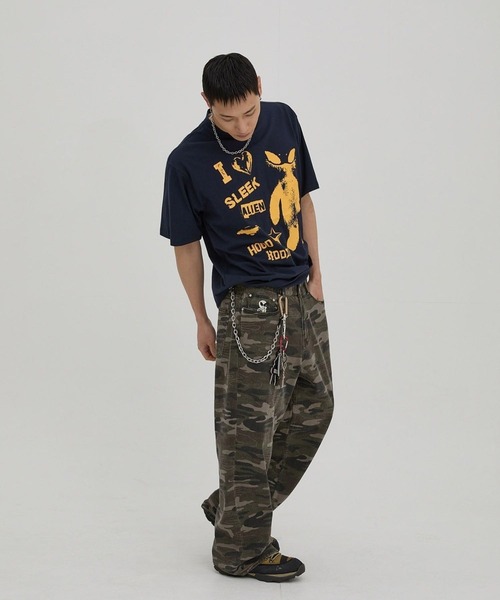HOODHOOD(フッドフッド)の「【UNISEX】HOODHOOD/Chain 刺繍パンツ(デニムパンツ・レディース・その他1/ブラック・MEDIUM/LARGE)」の11枚目の写真