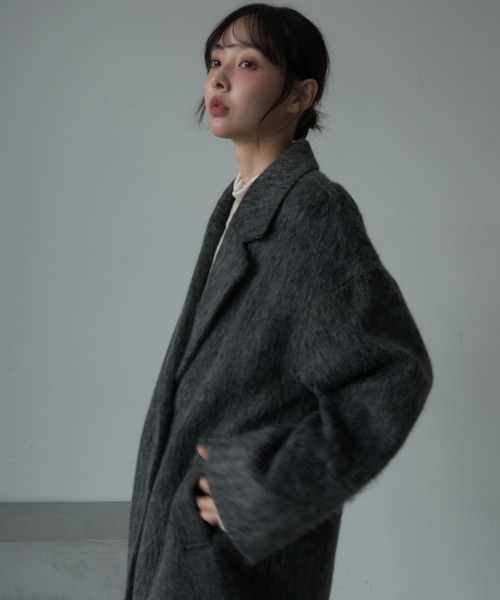 Nadana（ナダナ）の「シャギーテーラーコート（テーラードジャケット・レディース・ホワイト/チャコールグレー/ベージュ・MEDIUM）」の5枚目の写真