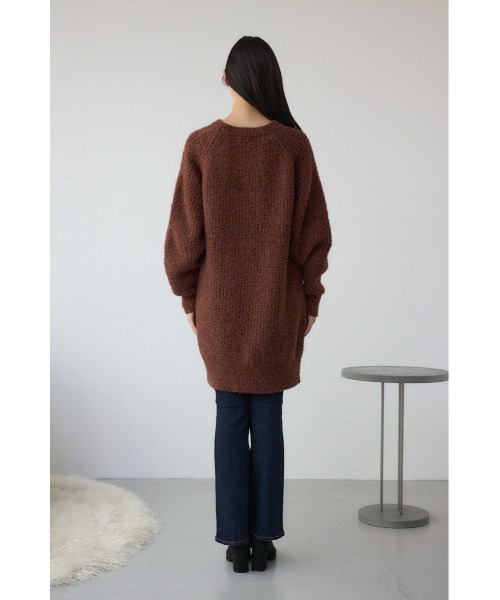 AZUL by moussy(アズールバイマウジー)の「【身長/骨格別着用画像あり】ラメシャギーニットワンピース 秋服 冬服 ニットトップス ミニワンピース チュニック(ワンピース・レディース・ブラック/ブラウン/レッド・FREE)」の21枚目の写真