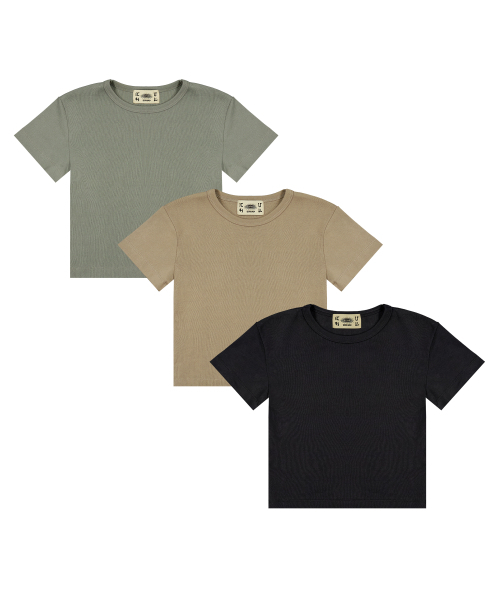 KICHUL(キチョル)の「(W)Side tatoo logo crop t-shirt (3pack set)(Tシャツ/カットソー・レディース・その他・MEDIUM/LARGE/SMALL)」の1枚目の写真