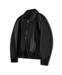 IRONYPORNO WHITELINE（アイロニーポルノホワイトライン）の「86-IRO254 カーブドボンバーレザージャケット ブラック（ライダースジャケット）」